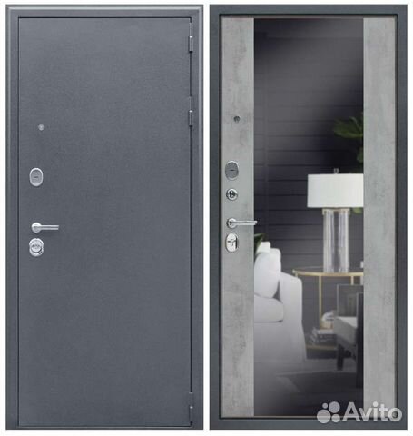 Дверь входная с зеркалом