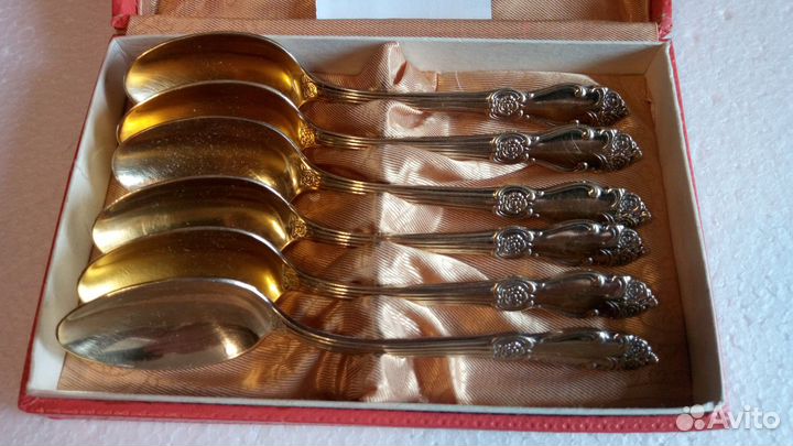 Чайные ложки золотая роза