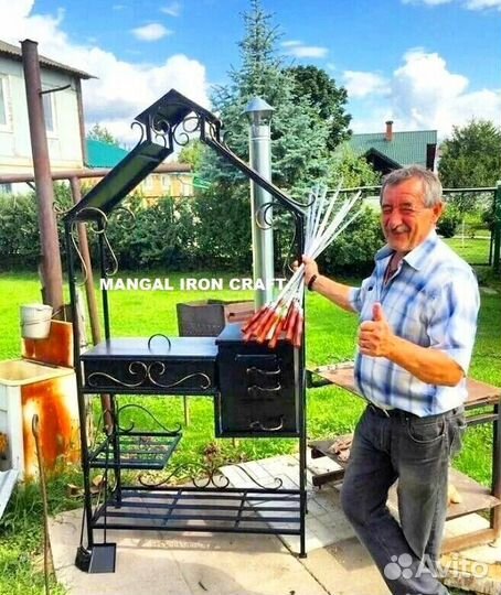 Мангал с печкой под казан