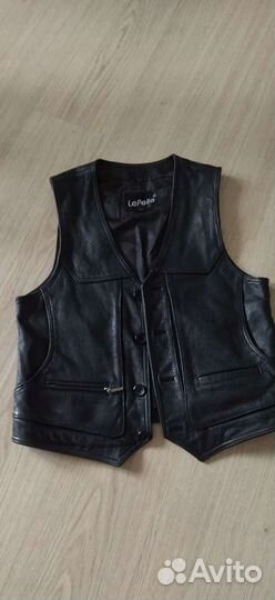 Жилетка кожаная мужская