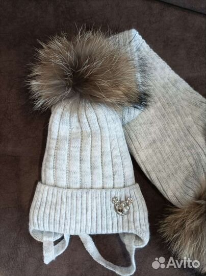 Шапка и шарф новый комплект 50 54 зимний