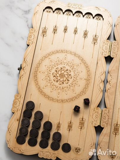 Нарды большие деревянные 50х50 см новые