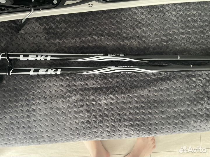 Горные лыжи, ботинки и палки комплект