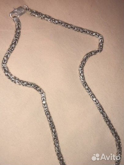 Серебряная цепь, лисий хвост, 65см, 125 грамм