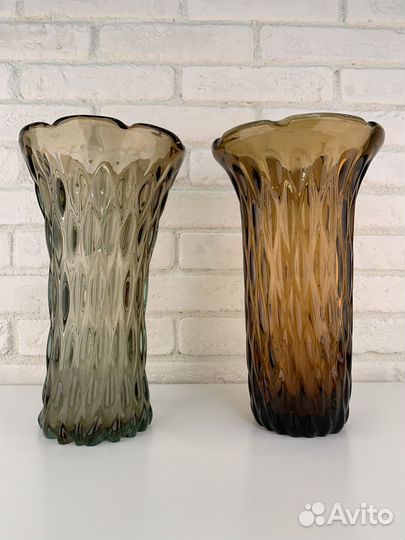 Вазы из цветного стекла СССР