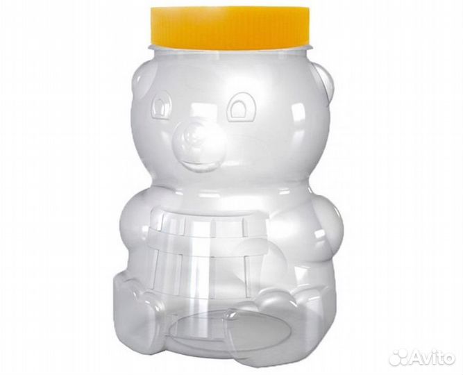Банка пэт Мишка с бочкой 500мл d58мм с крышкой