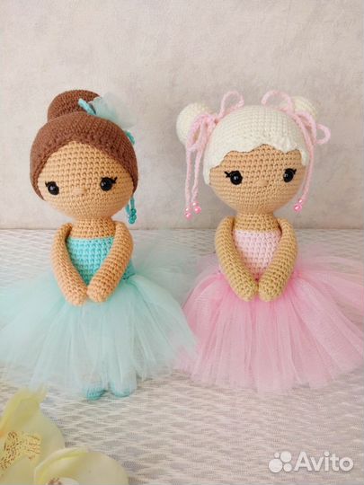 Кукла вязаная Балерина ручной работы