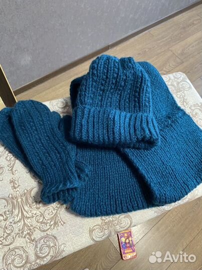 Комплект шапка снуд и варежки