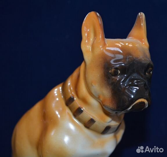 Фарфоровая статуэтка- собака боксер. лфз (2)