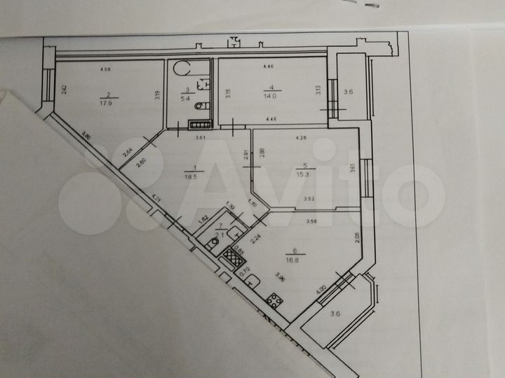 3-к. квартира, 90 м², 8/23 эт.