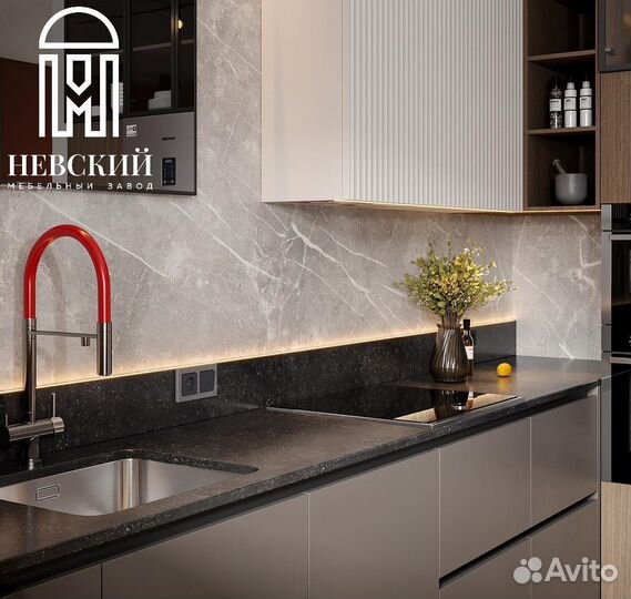 Кухонный гарнитур прямой матовый