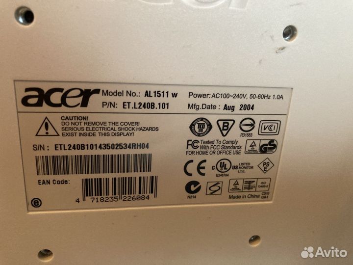 Монитор Acer на запчасти