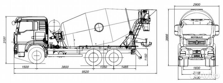 Автобетоносмеситель SITRAK С7Н ZZ5256GJBN384ME 6x4, 2023