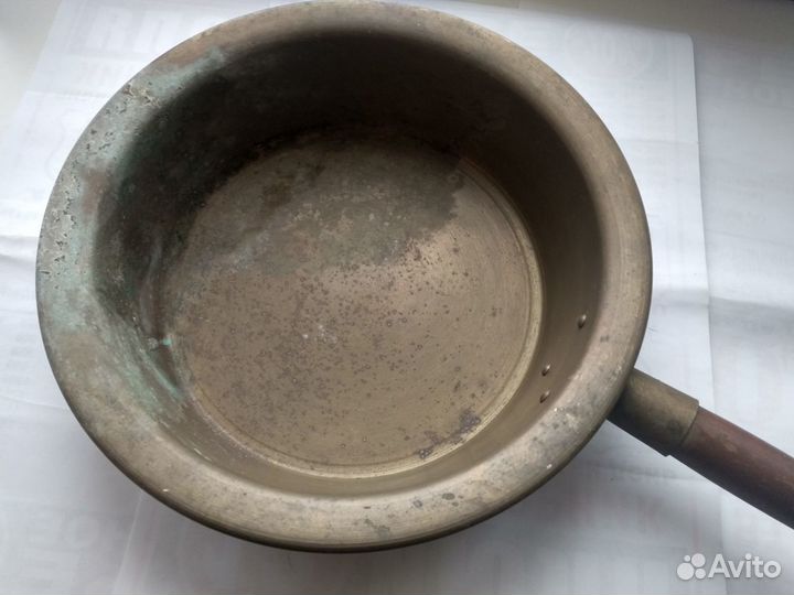 Медный таз для варки варения с ручкой