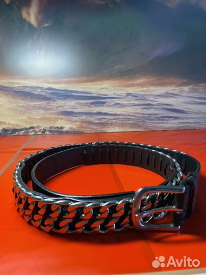 Ремень женский кожаный с цепями