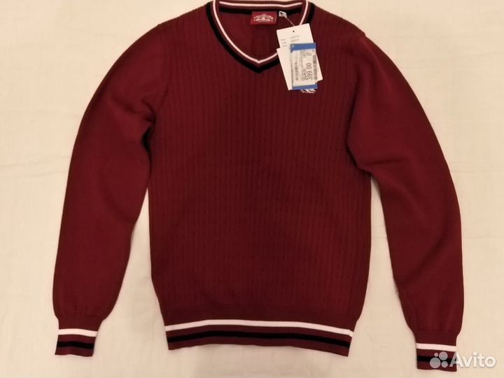 Джемпер для мальчика бордовый вязанный