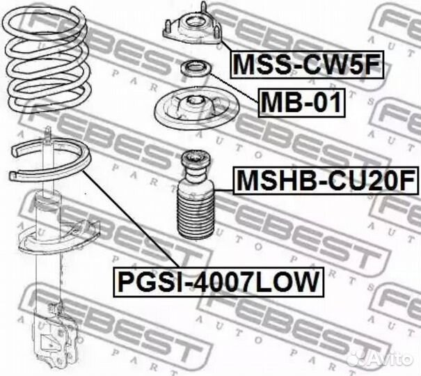 Febest pgsi-4007LOW Опора (проставка) пружины нижн
