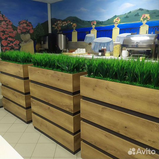 Искусственная трава в блоках, озеленение