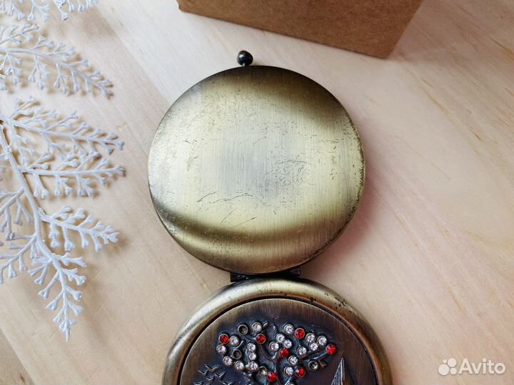 Зеркало карманное маленькое складное металлическое