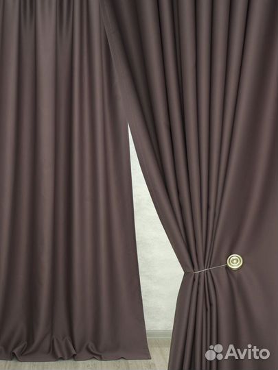 Плотные шторы дымчато-коричневый