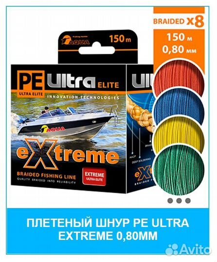 Шнур aqua PE ultra extreme 1,00mm(цвет черный) 150