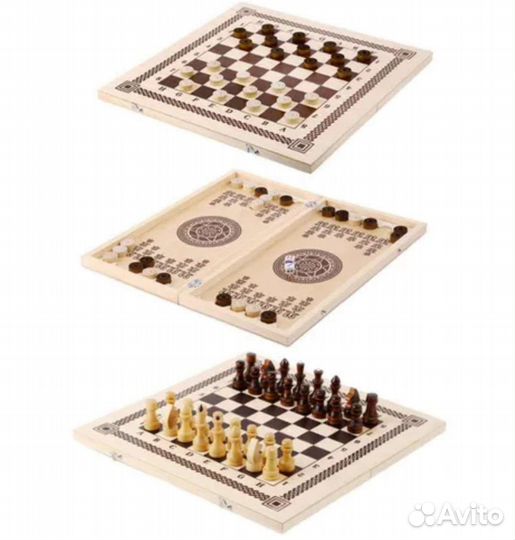 Игра 3 в 1 нарды, шашки, шахматы, новые