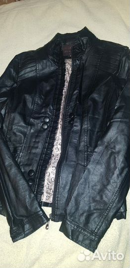 Hongye Куртка кожаная на девочку возраст 7-8 лет