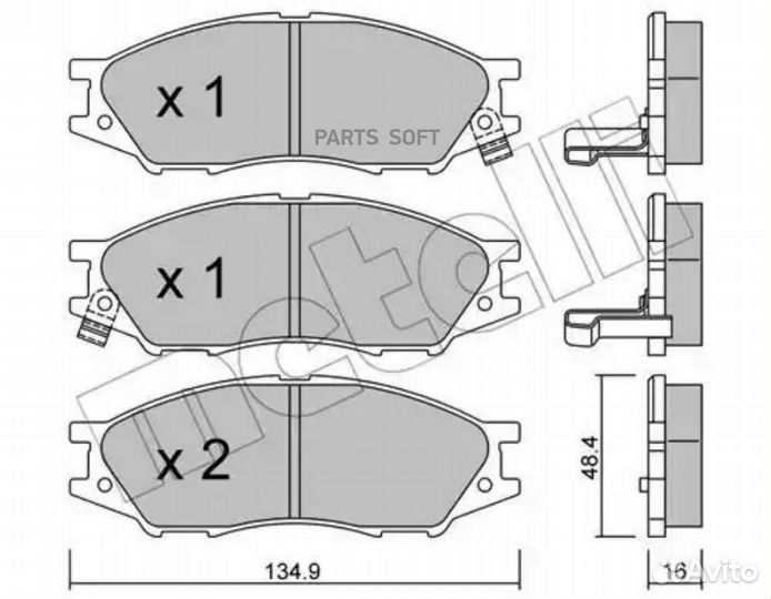 Metelli 22-0810-0 Колодки тормозные передние к-кт