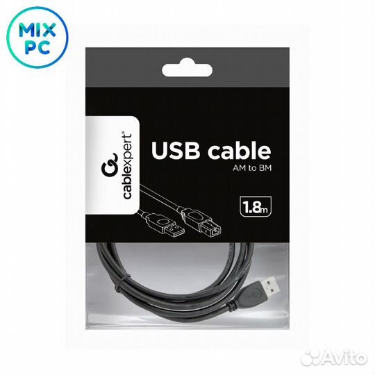 Кабель для принтера Gembird USB 2.0 AM to BM 1.8м