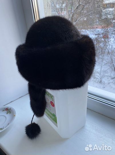 Шапка норковая коричневая