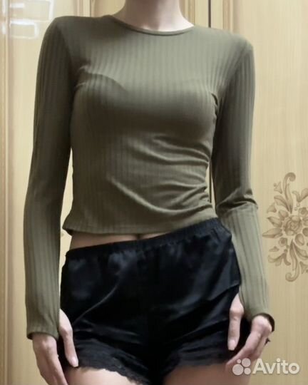 Лонгслив женский s зелёный