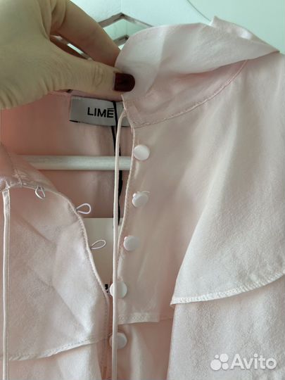 Блуза lime L розовая новая с воланами