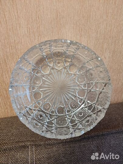 Шикарный большой салатник, хрусталь, эпоха СССР