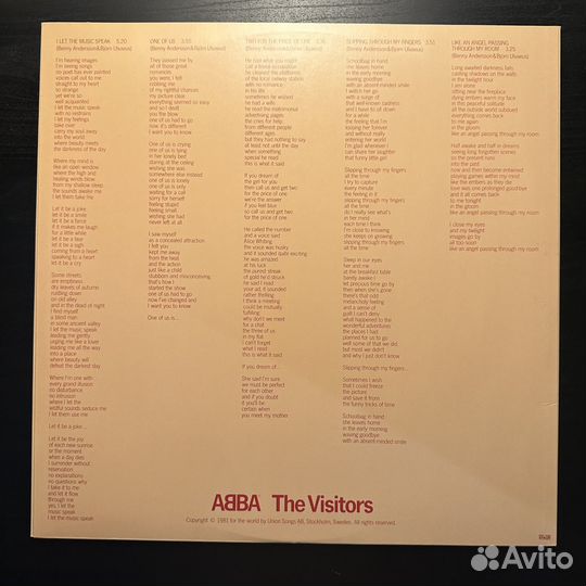 Abba – The Visitors (Швеция 1981г.)