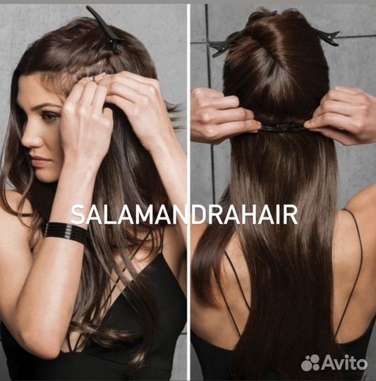 Волосы на заколках биопротеиновые волосы