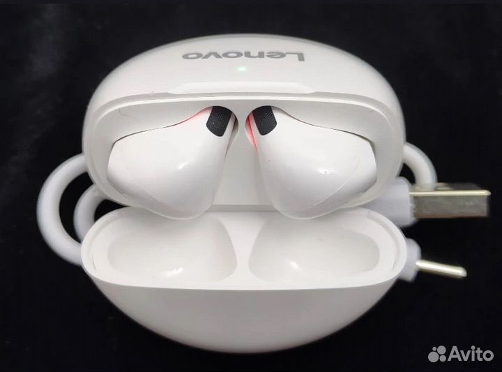 Новые белые наушники Lenovo ht38