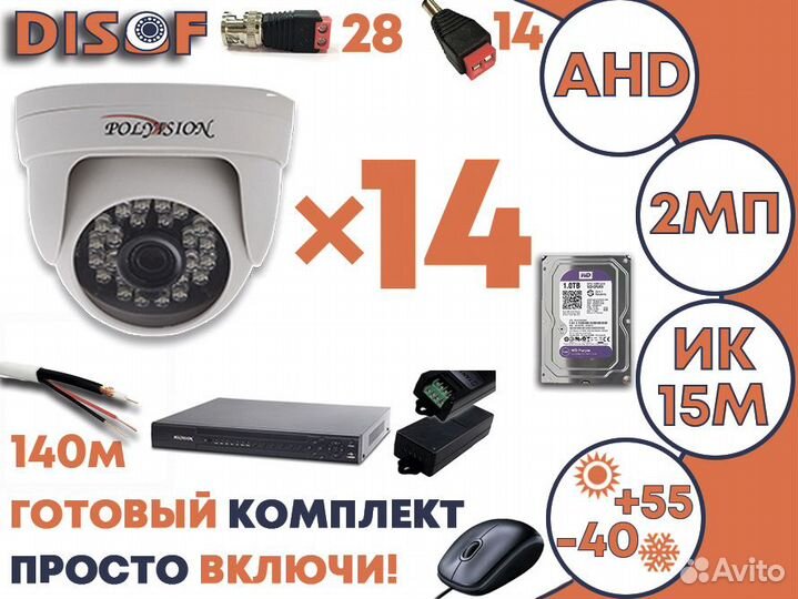 Видеонаблюдение комплект AHD №521