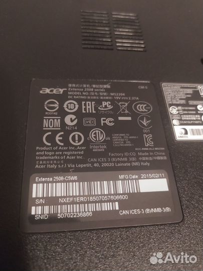 Ноутбук acer Extensa