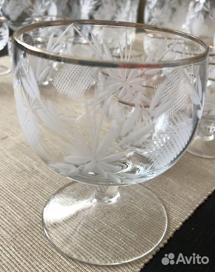 Хрустальный набор 24 предмета рюмки и фужеры