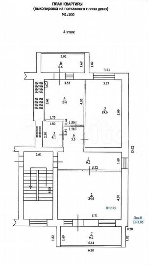2-к. квартира, 90,2 м², 4/5 эт.