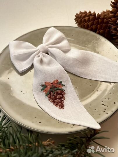 Бант для волос на новый год