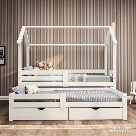 Детская кровать из массива березы для 2-х детей