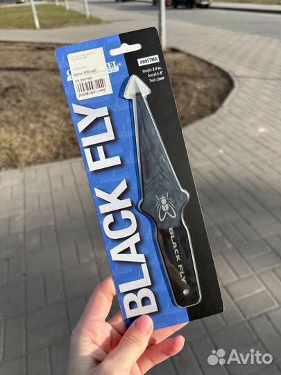 Нож Cold Steel Black Fly, сталь рессорная