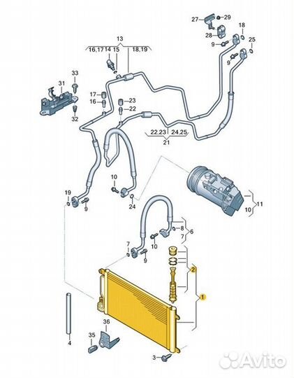 Осушитель (Испаритель ) кондиционера Volkswagen