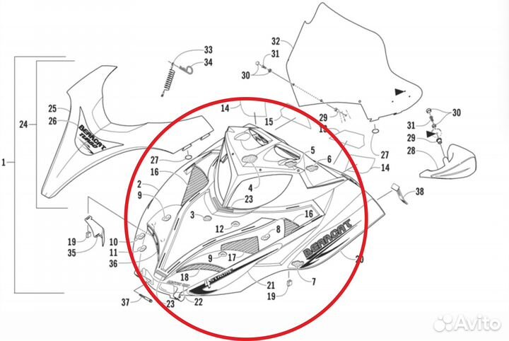 Капот Arctic Cat 2718-019