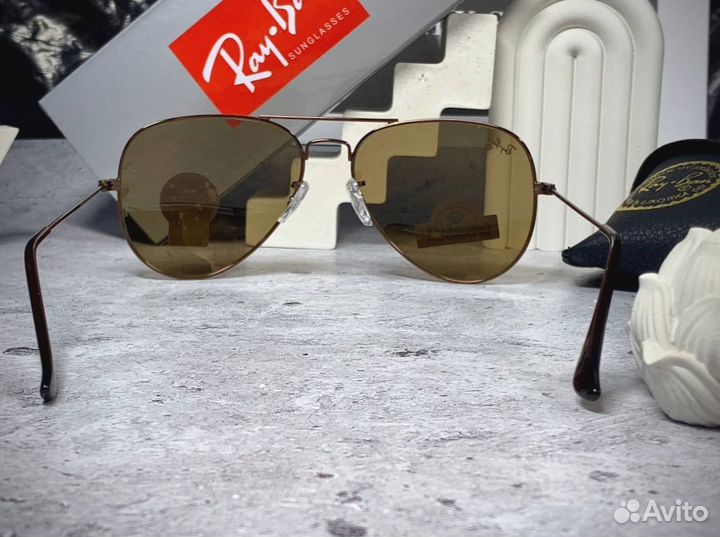 Очки Ray Ban Aviator коричневые