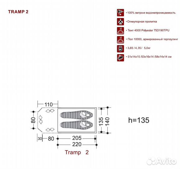 Палатка Tramp 2 Indiana (Индиана)