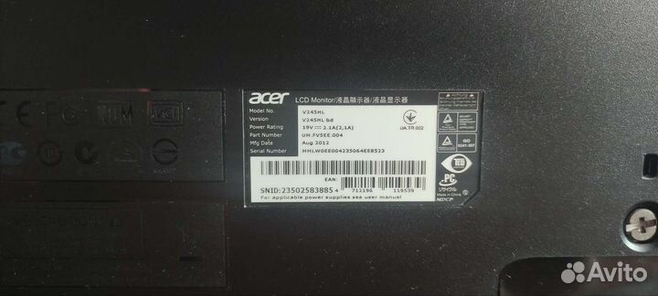 Монитор Acer V245HL bd