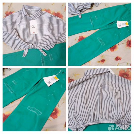 Рубашка+джинсы новое 134 рост
