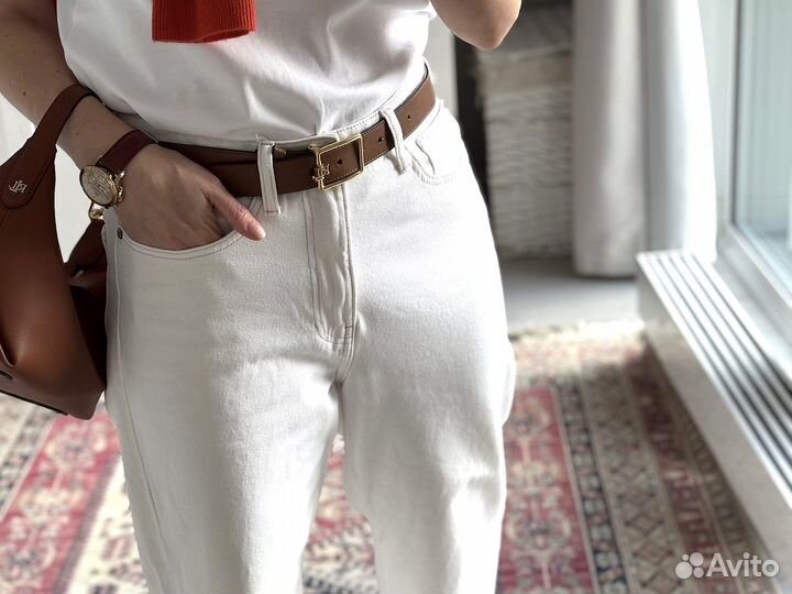 Джинсы женские белые широкие 46 48